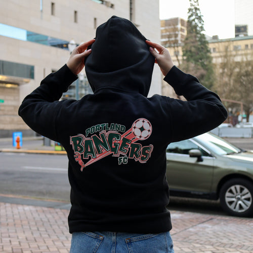 Official League x Portland Bangers Crest Black Zip-up Hoodie